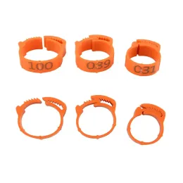 Chicken Foot Ring Adjustable Size Poultry Leg Digital Label Buckle Ring 6 Colors Plastic Chick Duck Goose Farm Equipment 25 Pcs