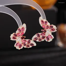 Dangle Earrings S925 Silver Needle Cubic Zircon Stud Butterfly Girl集会ジュエリーアクセサリーlya195