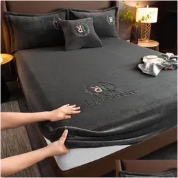 Conjuntos de cama Levivei Espalhar a cama ER elástica lençóis conjuntos de colchão Soft Queen King Color Solid 90150x200 para 231026 DROW DRESA DHDAS