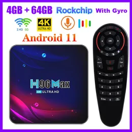 Box H96 Max v11 TV Box Android 11 RK3318 4G 64G 32G BT 4.0 Google Voice 4K Smart TV Box 2.4G 5G WiFi Android 11 Set Top Box 2G 16GB