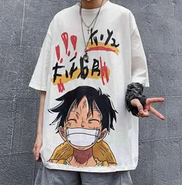 Houzhou Summer Summer Short Tshirts Graphic Tee White Harajuku anime One Peace Luffy Men039S Comples Japanese Streetwear Hip H8765045