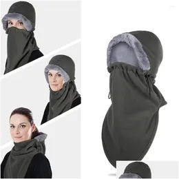 Radsportkappen Masken Winter Reitmaske Kapuze FL Face er Outdoor Wanderwinddichte warme dicke Männer Schal Elastiz