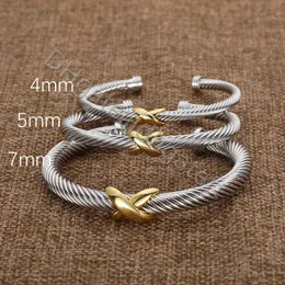 Braccialetto di braccialetti insoliti di Blangle X intersecano braccialetti per donne braccialetti della serie di cavi traviestra