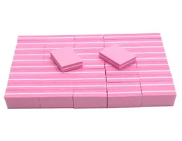 100pcs Mini Nail File Nagelpufferblöcke Pink Schwamm Nagelpolierabschleitpuffer Tragbare kleine Dateien Schleifpapier Maniküre Tools 23126822