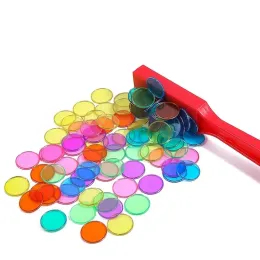 100pcs magnéticos chips coloridos fisia científica stick stick stick de conjunto de ventos de experimento montessori color aprendizado de ensino de ensino