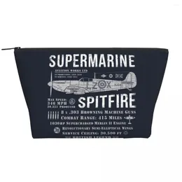 Cosmetic Bags Travel Spitfire Toiletry Bag Fighter Pilot Aircraft Airplane Plane Makeup Organizer Beauty Storage Dopp Kit Case