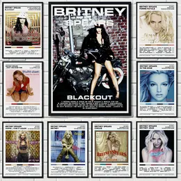 Britney Spears Pop Singer Music Album Cover Poster Canvas Målar Väggkonsttryck Bild för Bar Room Home Decor Fans gåvor