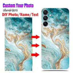 Case di telefono di progettazione personalizzate per Samsung A15 5G A14 4G A05S A34 S23 Fe Cover silicone Foto fai -da -te Immagine Clear TPU Coque