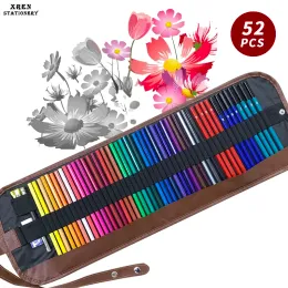 Lápis xren 52pcs pintando arte lápis Conjunto de madeira à base de óleo 48 Lápis colorido Ferramenta de design de desenho profissional infantil