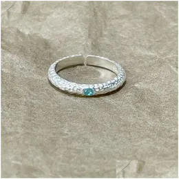 Anelli a grappolo 925 sterling sier geometrica acquamarina glassazione della pietra dell'amore apritta regolabile per le donne gocce di gioielli consegna dhroh