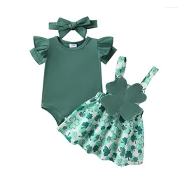 Kleidung setzt mein erstes St. Patricks Day Baby Girl Outfit geboren Rüschen Strampler -Kleinkind Pattys Rock Dress Kleidung Set Set