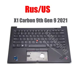 Teclados RUS USKBOARD Us para ThinkPad X1 Carbon 9th Gen 9 2021 SN20Z77386 com luz de fundo