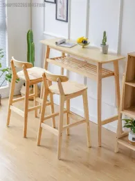 Solid Wood Bor krzesło domowe wysokie stołek nowoczesny prosty sklep z herbatą mleczną recepcję stołek barowy nordyc