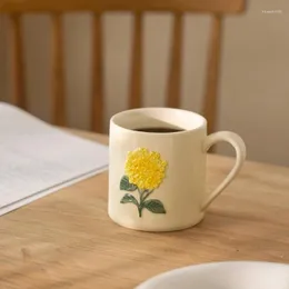 Mugs Hydrangea Ceramic Mug Breakfast Milk Cup Water Hand-painted Tableware