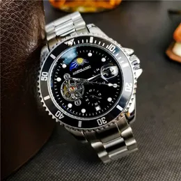 Ulepszone Water Ghost Automatyczne zegarek mechaniczny MENS Moda Speisur Business Lumous Waterproof Moon Watch