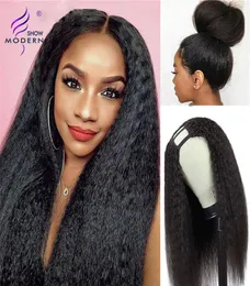 1028 Show Show Modern kinky strale u part wig brazilian remy humer hair wigs 150 perruque yaki glueless natural black color3508909