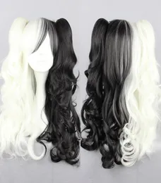 Danganronpa dangan ronpa monokuma långa cosplay hår hästsvansar wigs4555553