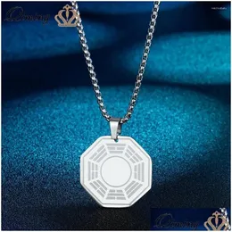 Pendant Necklaces Stainless Steel Yin And Yang Neckalce For Men Buddhism Sanskrit Yoga Necklace Women Talisman Jewelry Drop Delivery P Otvye