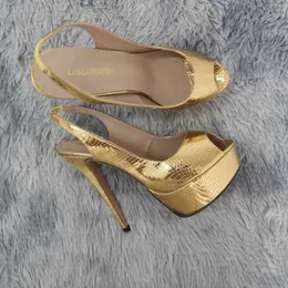 Отсуть обувь New Womens Pumps Stilettos 14 см. Платформа Super High Heels Sexy Open Toe Sandals Gladiator Платье для вечеринки женская обувь Большой размер 43 H240521 L1GD