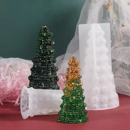 3d Weihnachtsbaumkerker Silikonform DIY Weihnachtskerze machen Kit handgefertigt Seife Gips Harz Backwerkzeuge Feiertagsgeschenke