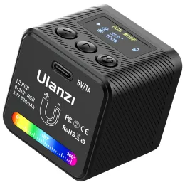 Väskor ULANZI L2 RGB MINI COB RGB VIDEO Ljus Magnetisk fullfärg LED -fotografering Belysning för GoPro DSLR SLR Smartphone Videolampor