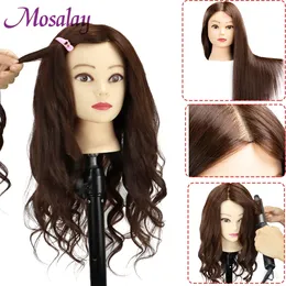 Colourful Doll Head with 85% mixed 60cm human hair For Hairdressers Mannequin Head Hairstyles Hairdressing Styling Training Head 240403