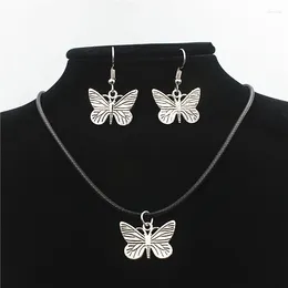 Kedjor Böhmen Butterfly Pendant Halsband med önskan gåva örhängen smyckesuppsättningar för kvinnor charm mode elegant grossist