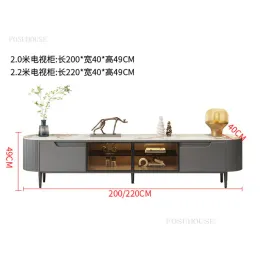 Modernos minimalistas Slate TV Stands Móveis de sala de estar Nórdicos Luz de luxo para o piso da TV Cabinete de café Combinação de mesa de café