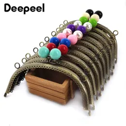 5PCS DEEPEEL 16.5cm色のビードメタルバッグハンドルDIY手作りの縫製ブラケットKISSクラスプ財布フレームハンドル