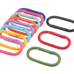 2-12st Metal Oval Ring Spring Clasps Öppnande karabiner Keychain Bag Clips Hook Dog Chain Buckles Connector Diy Accessories