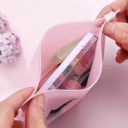 20 Pcs Eyelash Aftercare Bags Reusable EVA Makeup Bag Toilet Travel Plastic Storage Makeup Pouch Cosmetic With Zipper Organizer