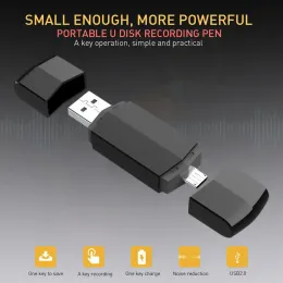 Gravador de 8 GB Mini Gravador portátil Recorder portátil HD Digital USB Micro USB Recording U Disk OTG para Android Dual Plug WAV Gravadores