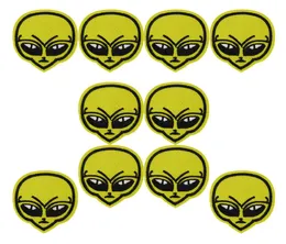 10 pezzi Green Testa Green Alien Patch per abbigliamento Fashion Patch per vestiti Applique Accessori per accessori BADGE su stoffa iro7289967