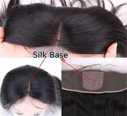 pre plucked Silk Base Top 13x4 Lace Frontal Human Hair Extensions Peruvian Hair Lace Frontal Closure With Baby Hair Bleached Knots9152955