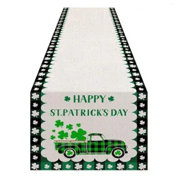 Bordduk St. Patricks's Day Flag Linen Truck Gnome Runner Enkel och generös fettmotstånd