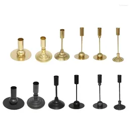 Titulares de vela Metal Candlestick Taper Setent for Table Centerpieces Dining Wedding 69HF