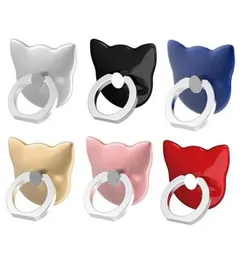 Cat Face 360 ​​Ring Finger Phone حامل لـ iPhone Samsung Tablet PC Home Smart Grip3594473