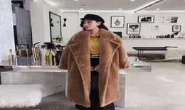 Pink Long Teddy Bear Jacket Coat Women Winter Grosso quente quente de tamanho grande