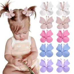 2pcs/set Babyhaarklammern für Mädchen Haarnadeln PU Leder Schmetterling Haar Bögen Kinder Barrettes Kleinkind Haargräse Haarzubehör Accessoires