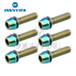 Wanyifa Titanyum Cıvataları M5X16 18 20mm Bisiklet Kök Cıvataları MTB Mountain Yolu için Yıkalar ile Konik Kafa 6pcs/Lot