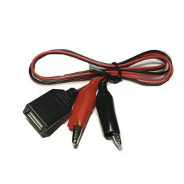 Connettore femminile USB da 5 pcs per clip di prova dell'alligatore Clamp al connettore maschile USB Filo adattatore di alimentazione alimentatore Cavo da 58 cm rosso e nero