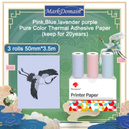 Kağıt Phomemo Renkli Termal Kağıt Yapıştırıcı Papel Yazdırılabilir Çıkartma Etiketi M02/M03 Termal Yazıcı Kağıt Fotoğraf Rollo Papel