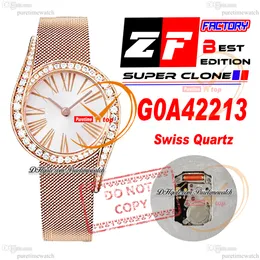 Limelight Gala G0A42213 Schweizer Quarz Womens Watch ZF Roségold Diamanten Lünette Silber Zifferblatt Edelstahl -Netzarmband Super Edition Ladies Uhren reinigen Reloj