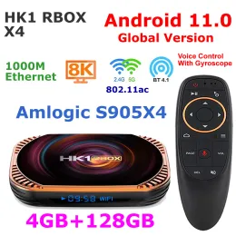 Box Android TV Box Android 11 S905x4 Quad Core 4G 128G HK1 RBox X4 Smart TV Box 5G Dual WiFi 1000m Lan 8K Video Codec TV Set Top Box