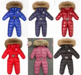 M märke vinter baby flicka jumpsuits babykläder barn rockar snö slitna duck ner jacka snöar för barn pojkar flickor kläder3943856