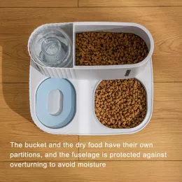 Pet Cat Bowl Dual-användningshund för matarskålar Kattunge Automatisk mat Drickande Fountain 3L kapacitet Valp Matning Waterer Products