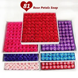 81 PCS Mydła Róże Sztuczne suszone kwiaty głowy Bukiet róży do płatków róży Bath Party Wedding Dekoracja Walentynki G223L