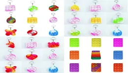 US -Stock Bonyeye Simple Dimple Push Fidget Toy Keychain Sensory Kid Party Zappelspielzeug Stress Blasen Key Ringboard Finger Anhänger5169580