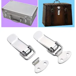 4PCS Hardware Cabinet Boxes Spring Loaded Latch Catch Toggle Hasp 46*21 Mild Steel Hasp for Sliding Door Simple Window
