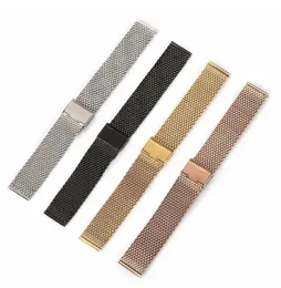 Watch Bands Precision Steel Stainless Steel Strap 18mm 20mm 22mm2 4mm 1.0 Thick Wire Mesh Strap Adjustable Length Watch AccessoriesL2404